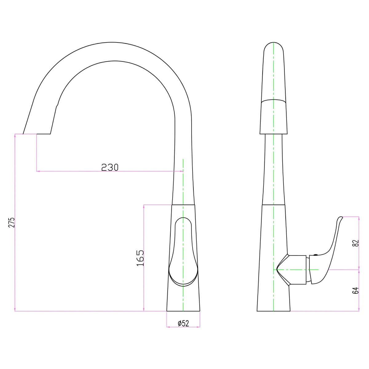 Arino T-8005SS-3(GM) Pull-out Sink Mixer Tap - view 2